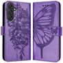 Mobigear Butterfly Samsung Galaxy M55 Klapphülle Portemonnaie - Lila