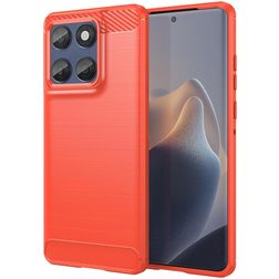 Mobigear Brushed Slim Motorola Edge 60 Fusion Hülle Flexibles TPU Backcover - Rot