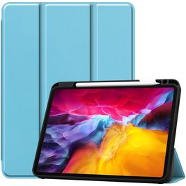 Mobigear Tri-Fold Gel iPad Pro 11 Zoll (2022) Hülle TPU,Kunstleder Klapphülle + Stifthalter - Blau