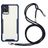 Mobigear Lanyard Samsung Galaxy A72 Flexibles TPU Handykette - Transparent / Dunkelblau