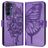 Mobigear Butterfly Samsung Galaxy A16 Hülle Klapphülle Geldbörse - Lila