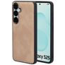 Mobiparts Classic Samsung Galaxy S25 MagSafe Hülle TPU,Kunstleder Backcover - Moonstone Beige