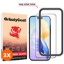 GrizzlyCoat Easy Fit iPhone 15 Panzerglas Gehärtetes Glas Displayschutz - Hüllenfreundlich + Applikator - Schwarz (3er Pack)