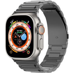 Mobigear Perth Titan Apple Watch Armband Faltschließe - 49/46/45/44 mm - Schwarz