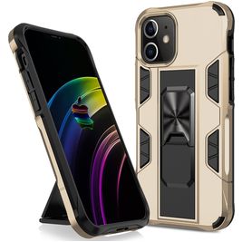 Mobigear Armor Stand iPhone 12 Pro Max Hülle Hardcase Backcover Stoßfest mit Ständer - Gold