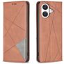 Mobigear Rhombus Slim iPhone 17 Hülle Klapphülle - Braun
