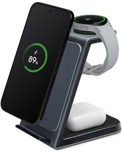 Mobilize 3in1 Ladestation Qi Wireless 15W - Schwarz