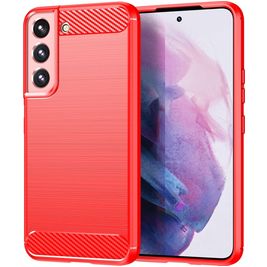 Mobigear Brushed Slim Samsung Galaxy S23 Ultra Hülle Flexibles TPU Backcover - Rot