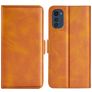 Mobigear Slim Magnet Motorola Moto E32s Hülle Klapphülle Geldbörse - Cognac