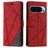Mobigear Rhombus Google Pixel 9 Pro Klapphülle Portemonnaie - Rot