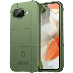 Mobigear Rugged Shield Google Pixel 9a Hülle Flexibles TPU Klapphülle - Grün