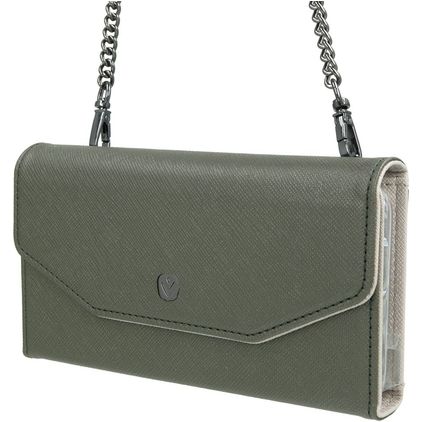 Valenta iPhone 11 Pro Max Hülle Echtes Leder Abnehmbare 2in1 Clutch - Green Mode