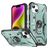 Mobigear Armor Ring iPhone 14 Plus Hülle Hardcase Backcover Stoßfest mit Ringhalter - Grün