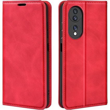 Mobigear Retro Slim HONOR 70 Hülle Klapphülle Geldbörse - Rot