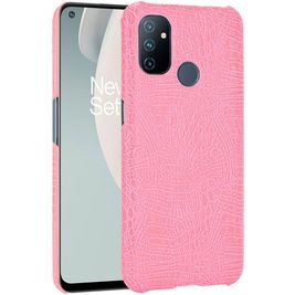 Mobigear Croco OnePlus Nord N100 Hülle Hardcase Backcover - Pink
