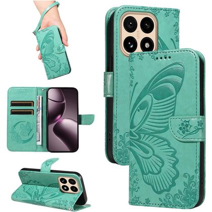 Mobigear Butterfly Xiaomi 15T Hülle Klapphülle Geldbörse - Grün