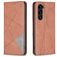 Mobigear Rhombus Slim Samsung Galaxy S25 Plus Hülle Klapphülle - Braun