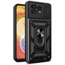 Mobigear Armor Ring Cam Slide Motorola Edge 40 Pro Hülle Hardcase Backcover Stoßfest mit Ringhalter und Kamera Slider - Schwarz