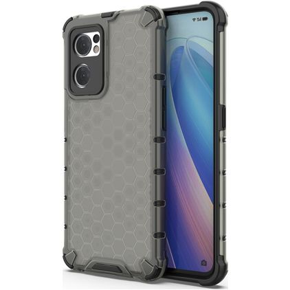 Mobigear Honeycomb OPPO Find X5 Lite Hülle Hardcase Backcover Stoßfest - Schwarz