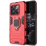 Mobigear Armor Ring OnePlus 10T Hülle Hardcase Backcover Stoßfest mit Ringhalter - Rot