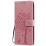 Mobigear Tree LG V60 ThinQ Hülle Klapphülle Geldbörse - Pink