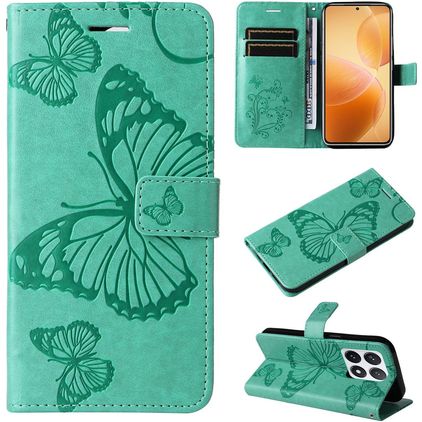 Mobigear Butterfly Xiaomi 14T Pro Hülle Klapphülle Geldbörse - Grün