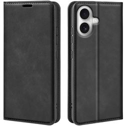 Mobigear Retro Slim iPhone 17 Hülle Klapphülle Geldbörse - Schwarz