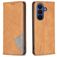 Mobigear Rhombus Slim Samsung Galaxy S26 FE Hülle Klapphülle - Cognac