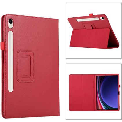 Mobigear Classic Samsung Galaxy Tab S11 Hülle Klapphülle + Stifthalter - Rot
