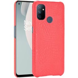 Mobigear Croco OnePlus Nord N100 Hülle Hardcase Backcover - Rot
