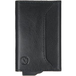 Valenta Card Case Plus Echtleder Kartenetui - 7 Karten - Schwarz