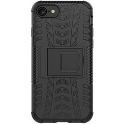 Mobigear Tire iPhone 7 Hülle Hardcase Backcover Stoßfest mit Ständer - Schwarz