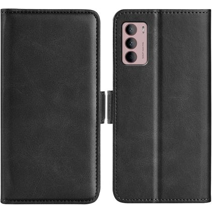 Mobigear Slim Magnet Motorola Moto G42 Hülle Klapphülle Geldbörse - Schwarz