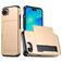 Mobigear Card iPhone 16e Hülle Hardcase Backcover Stoßfest mit Kartenhalter - Gold