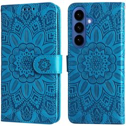 Mobigear Sunflower Samsung Galaxy S26 Hülle Klapphülle Geldbörse - Blau