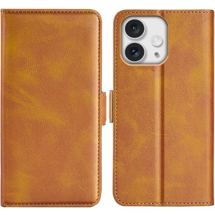 Mobigear Slim Magnet iPhone 16 Pro Max Hülle Klapphülle Geldbörse - Cognac