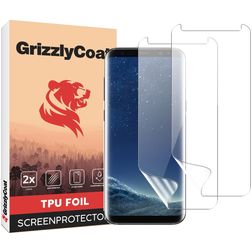 GrizzlyCoat Samsung Galaxy S8 Plus Hydrogel-TPU Displayschutz - Hüllenfreundlich + Montagerahmen (2er Pack)
