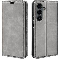 Mobigear Retro Slim Samsung Galaxy S25 FE Hülle Klapphülle Geldbörse - Grau