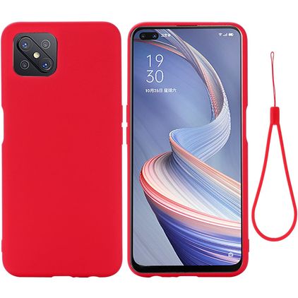 Mobigear Rubber Touch OPPO Reno 4 Z 5G Silikon Hülle Backcover - Rot