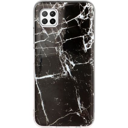 Mobigear Marble Huawei P40 Lite Hülle Flexibles TPU Backcover - Schwarz