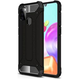 Mobigear Outdoor Samsung Galaxy A21s Hülle Hardcase Backcover Stoßfest - Schwarz