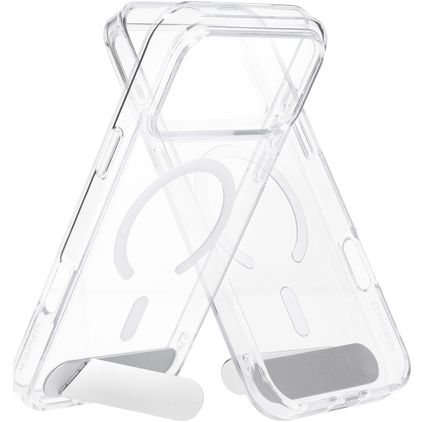 Mobiparts Hardcover Durchsichtig iPhone 18 Pro Max MagSafe Hülle Hardcase Backcover mit Ständer - Transparent