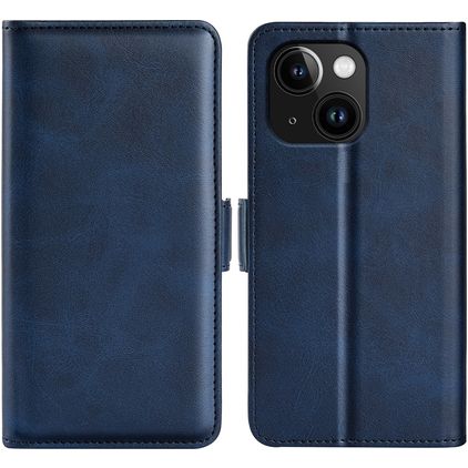 Mobigear Slim Magnet iPhone 15 Hülle Klapphülle Geldbörse - Dunkelblau