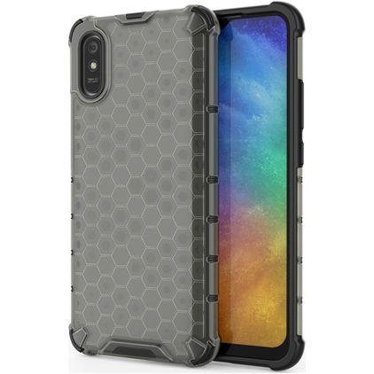 Mobigear Honeycomb Xiaomi Redmi 9A Hülle Hardcase Backcover Stoßfest - Grau