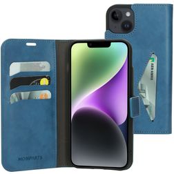 Mobiparts Classic Wallet iPhone 14 Plus Hülle Klapphülle Geldbörse - Steel Blue