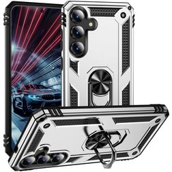 Mobigear Armor ring Samsung Galaxy S25 FE Hardcase Backcover Shockproof mit Ringhalter - Silber