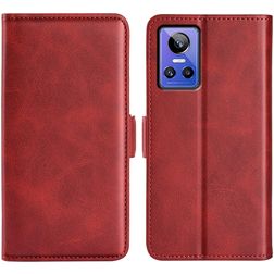 Mobigear Slim Magnet Realme GT Neo 3 Hülle Klapphülle Geldbörse - Rot