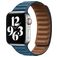 Mobigear Bumpy Leder Apple Watch Armband Magnetverschluss - 49/46/45/44 mm - Blau