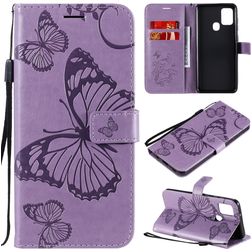 Mobigear Butterfly Samsung Galaxy A21s Klapphülle Portemonnaie - Lila