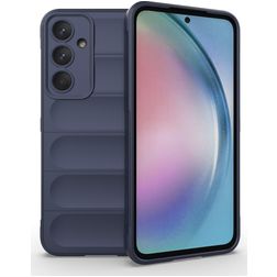 Mobigear Bumpy Samsung Galaxy A55 Hülle Flexibles TPU Backcover - Dunkelblau